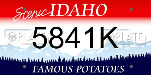 5841K Idaho License Plate