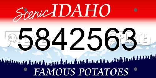 5842563 Idaho License Plate