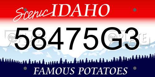 58475G3 Idaho License Plate