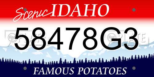 58478G3 Idaho License Plate