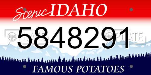 5848291 Idaho License Plate
