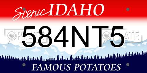 584NT5 Idaho License Plate