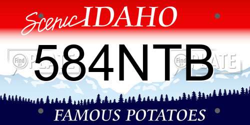 584NTB Idaho License Plate