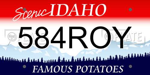584ROY Idaho License Plate