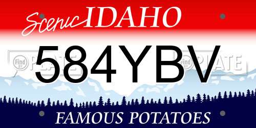 584YBV Idaho License Plate