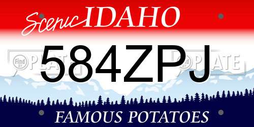 584ZPJ Idaho License Plate