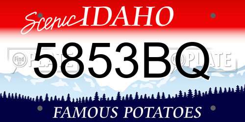 5853BQ Idaho License Plate