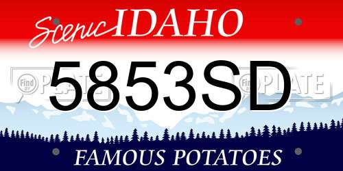 5853SD Idaho License Plate