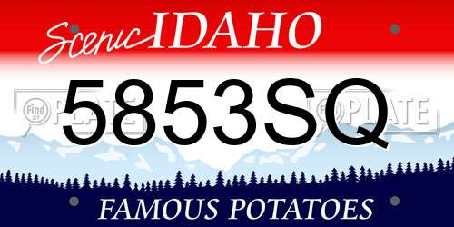 5853SQ Idaho License Plate
