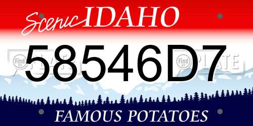 58546D7 Idaho License Plate