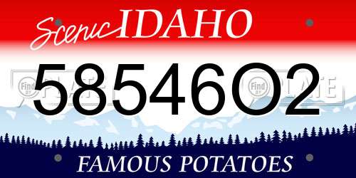 58546O2 Idaho License Plate