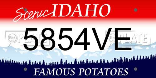 5854VE Idaho License Plate