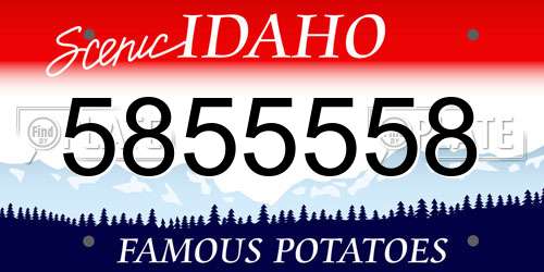 5855558 Idaho License Plate