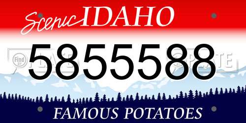 5855588 Idaho License Plate