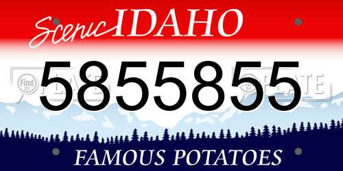 5855855 Idaho License Plate