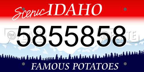 5855858 Idaho License Plate