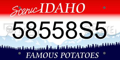 58558S5 Idaho License Plate