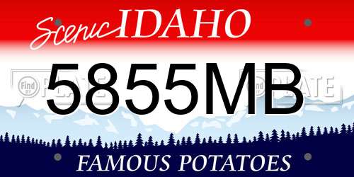 5855MB Idaho License Plate