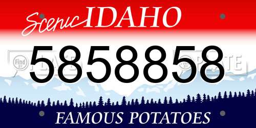 5858858 Idaho License Plate