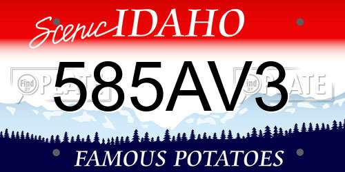 585AV3 Idaho License Plate