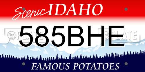 585BHE Idaho License Plate