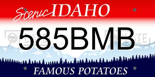 585BMB Idaho License Plate
