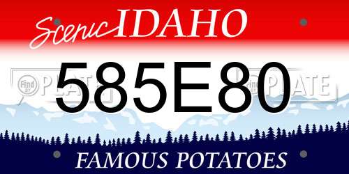 585E80 Idaho License Plate