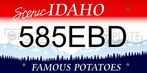 585EBD Idaho License Plate