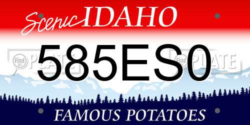 585ES0 Idaho License Plate