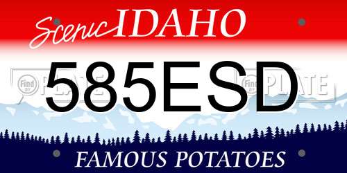 585ESD Idaho License Plate