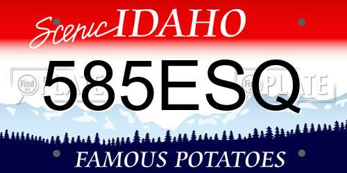 585ESQ Idaho License Plate