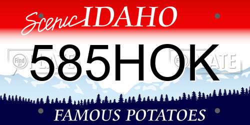 585HOK Idaho License Plate
