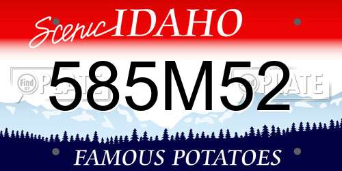 585M52 Idaho License Plate