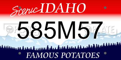 585M57 Idaho License Plate