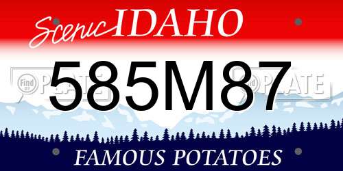 585M87 Idaho License Plate