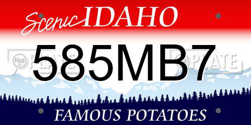 585MB7 Idaho License Plate