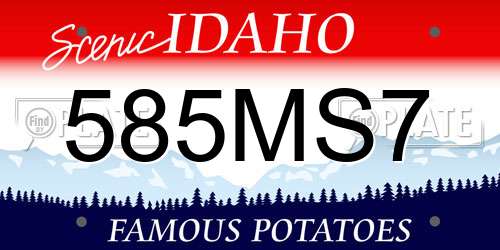 585MS7 Idaho License Plate