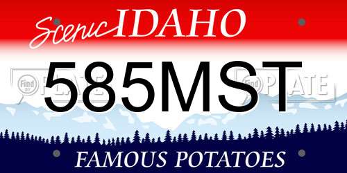 585MST Idaho License Plate