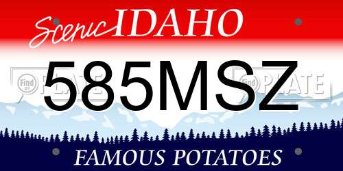 585MSZ Idaho License Plate