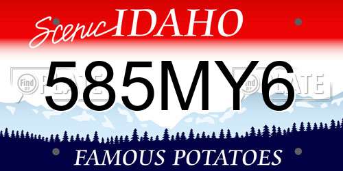 585MY6 Idaho License Plate