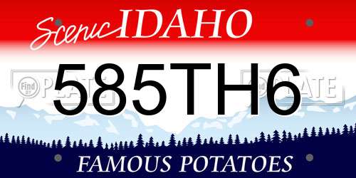 585TH6 Idaho License Plate