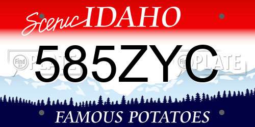585ZYC Idaho License Plate