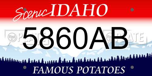 5860AB Idaho License Plate