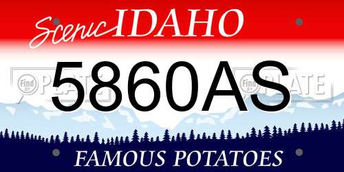 5860AS Idaho License Plate