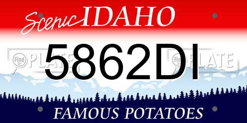 5862DI Idaho License Plate