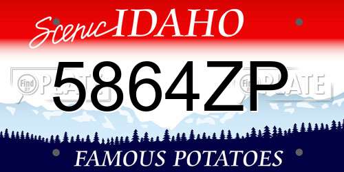 5864ZP Idaho License Plate