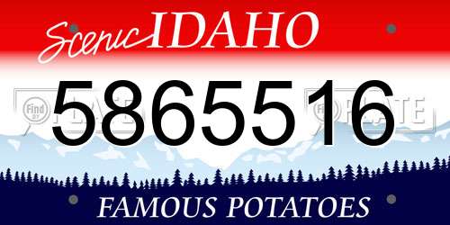 5865516 Idaho License Plate