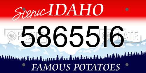 58655I6 Idaho License Plate