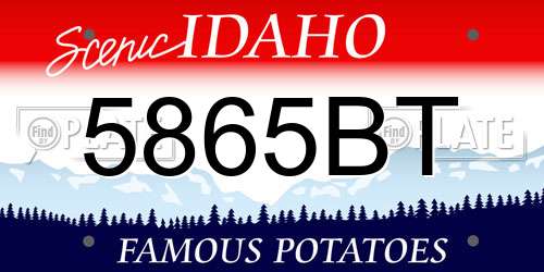 5865BT Idaho License Plate