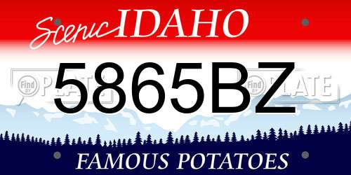 5865BZ Idaho License Plate